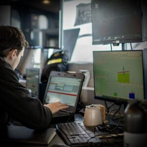 Sonar’s in the water, and the data’s coming in. 